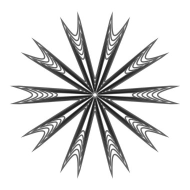 Geometrik mandala - Radikal, dairesel motif simgesi, sembol. Işıldayan şekil, logo çizimi