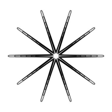 Geometrik mandala - Radikal, dairesel motif simgesi, sembol. Işıldayan şekil, logo çizimi
