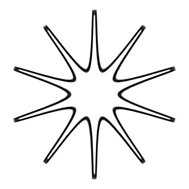 Geometrik mandala - Radikal, dairesel motif simgesi, sembol. Işıldayan şekil, logo çizimi