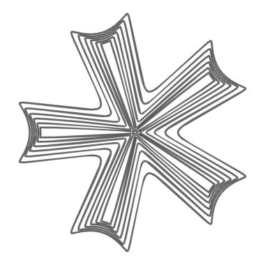 Geometrik mandala - Radikal, dairesel motif simgesi, sembol. Işıldayan şekil, logo çizimi