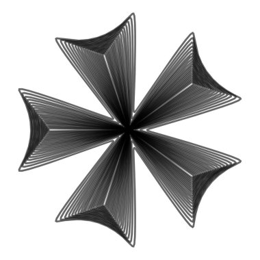 Geometrik mandala - Radikal, dairesel motif simgesi, sembol. Işıldayan şekil, logo çizimi