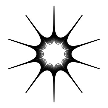 Geometrik mandala - Radikal, dairesel motif simgesi, sembol. Işıldayan şekil, logo çizimi