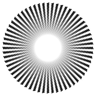 Geometrik mandala - Radikal, dairesel motif simgesi, sembol. Işıldayan şekil, logo çizimi