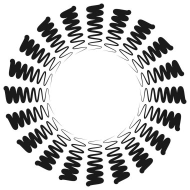 Geometrik mandala - Radikal, dairesel motif simgesi, sembol. Işıldayan şekil, logo çizimi