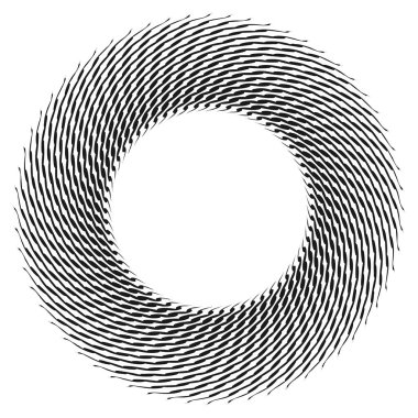 Dalgalı, zikzak çizgili, çapraz çizgili radyal spiral. vektör illüstrasyonu