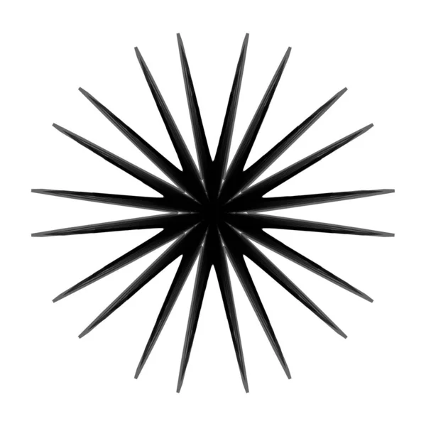 Mandala Geométrico Radial Icono Motivo Circular Símbolo Forma Radiante Logo — Archivo Imágenes Vectoriales