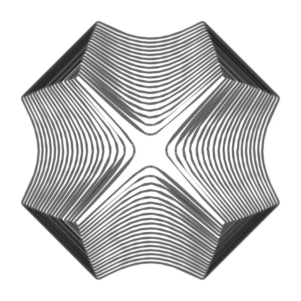 Geometrik Mandala Radikal Dairesel Motif Simgesi Sembol Işıldayan Şekil Logo — Stok Vektör