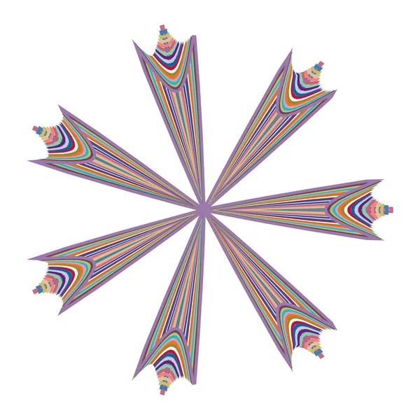 Mandala Geometrico Icona Radiale Motivo Circolare Simbolo Forma Radiante Logo — Vettoriale Stock