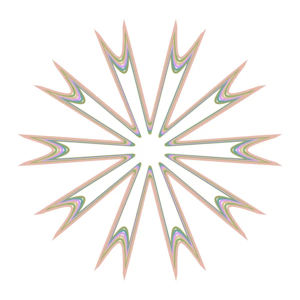 Mandala Geometryczna Promieniowa Okrągła Ikona Motywu Symbol Promieniowanie Kształt Logo — Wektor stockowy