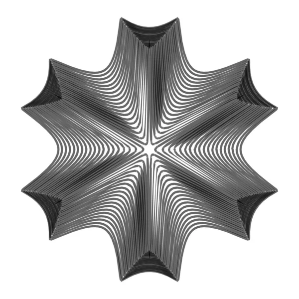 幾何学的マンダラ 放射状 円形モチーフのアイコン シンボル 放射状 ロゴストックイラスト — ストックベクタ