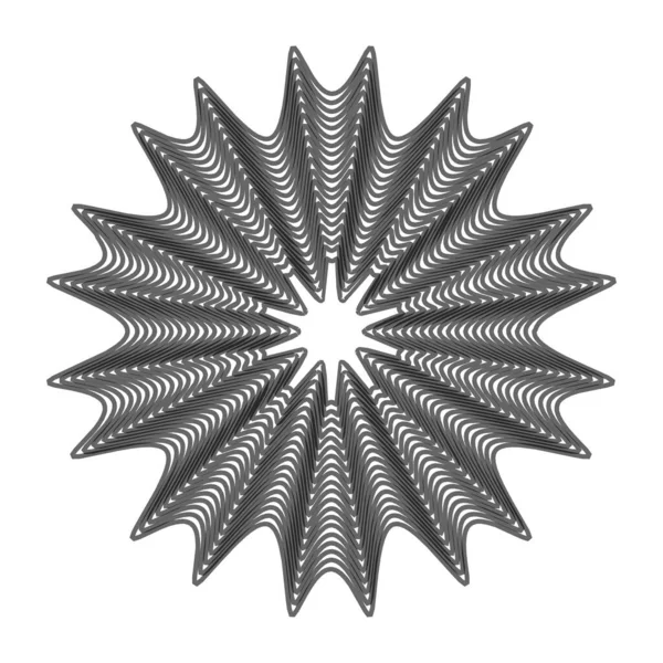 Geometrisches Mandala Radiales Kreisförmiges Motiv Symbol Symbol Strahlende Form Logo — Stockvektor