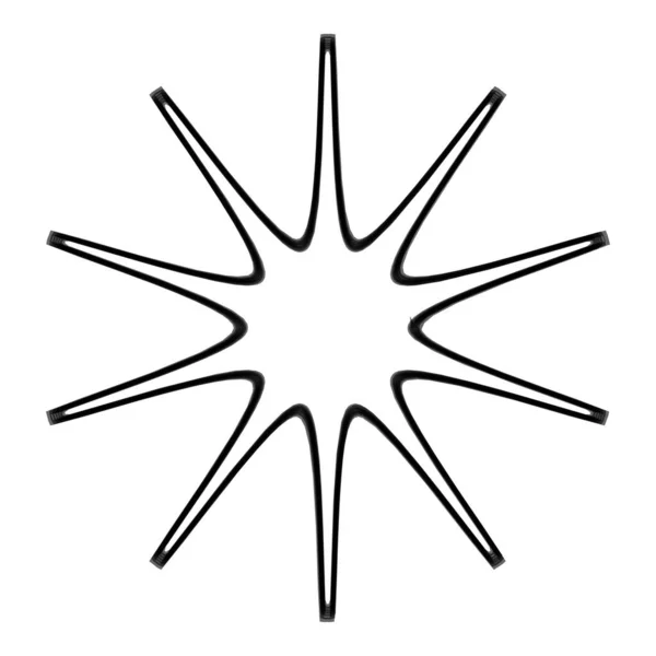 Геометрическая Мандала Радиальная Круглая Иконка Мотива Символ Излучающая Форма Логотип — стоковый вектор