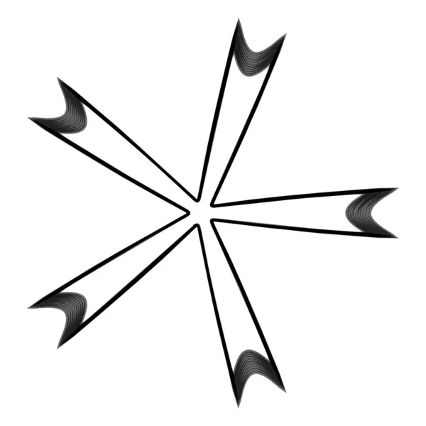 Mandala Geométrico Radial Icono Motivo Circular Símbolo Forma Radiante Logo — Archivo Imágenes Vectoriales