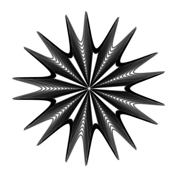Geometrik Mandala Radikal Dairesel Motif Simgesi Sembol Işıldayan Şekil Logo — Stok Vektör