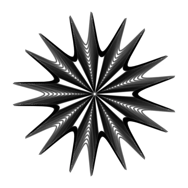 Geometrisches Mandala Radiales Kreisförmiges Motiv Symbol Symbol Strahlende Form Logo — Stockvektor