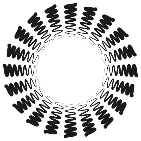 Mandala Geometryczna Promieniowa Okrągła Ikona Motywu Symbol Promieniowanie Kształt Logo — Wektor stockowy