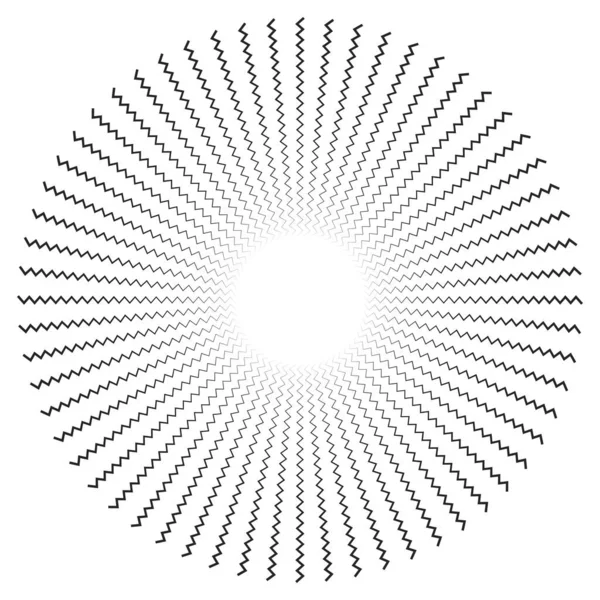 Radial Spiral Wavy Zigzag Criss Cross Lines Vector Illustration — Stock Vector