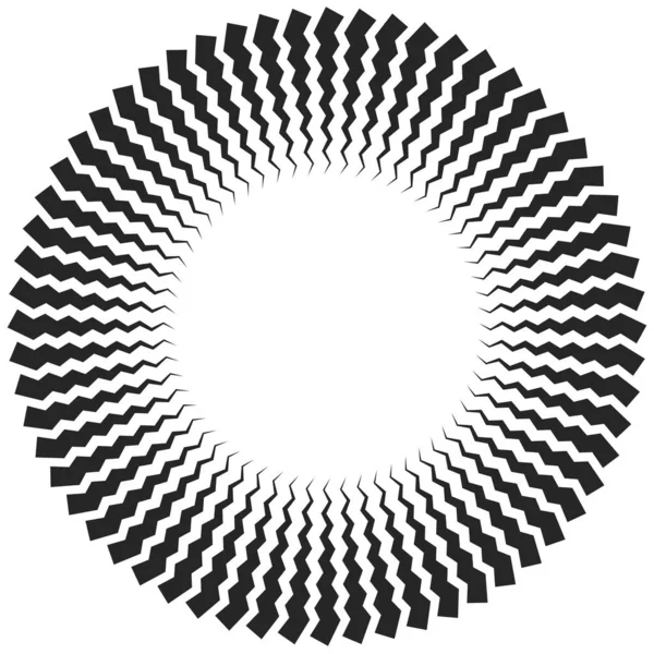 Espiral Radial Con Líneas Onduladas Zigzag Entrecruzadas Ilustración Vectorial — Vector de stock