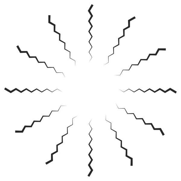 Spirală Radială Linii Ondulate Zigzag Criss Cross Ilustrație Vectorială — Vector de stoc