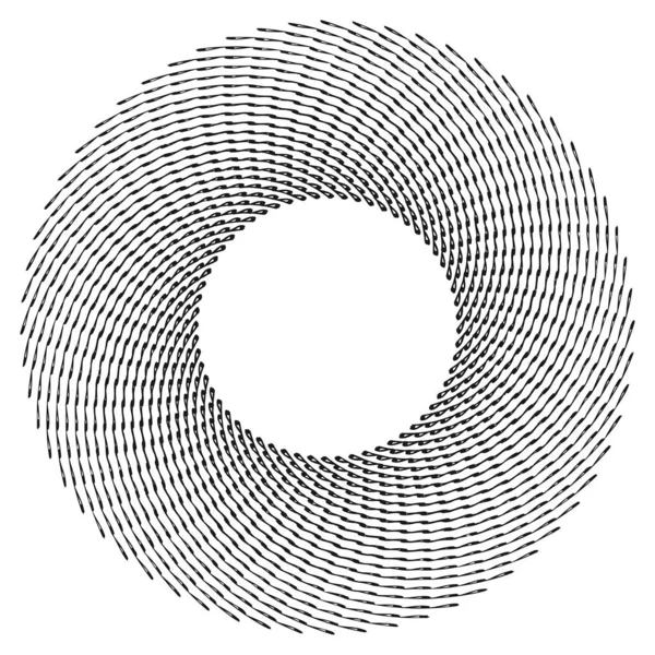 Espiral Radial Com Ondulado Ziguezague Linhas Cruzadas Ilustração Vetorial — Vetor de Stock