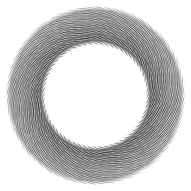 Dalgalı, zikzak çizgili, çapraz çizgili radyal spiral. vektör illüstrasyonu
