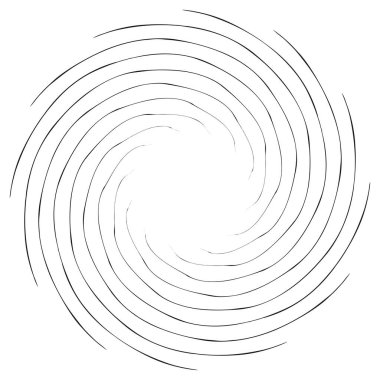 Dalgalı, zikzak çizgili, çapraz çizgili radyal spiral. vektör illüstrasyonu