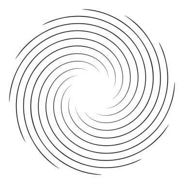 Dalgalı, zikzak çizgili, çapraz çizgili radyal spiral. vektör illüstrasyonu