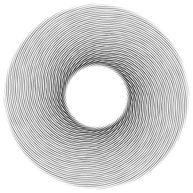 Dalgalı, zikzak çizgili, çapraz çizgili radyal spiral. vektör illüstrasyonu