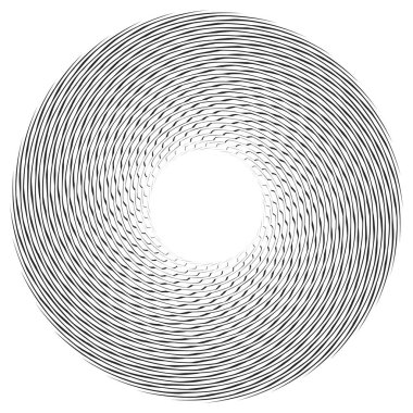 Dalgalı, zikzak çizgili, çapraz çizgili radyal spiral. vektör illüstrasyonu