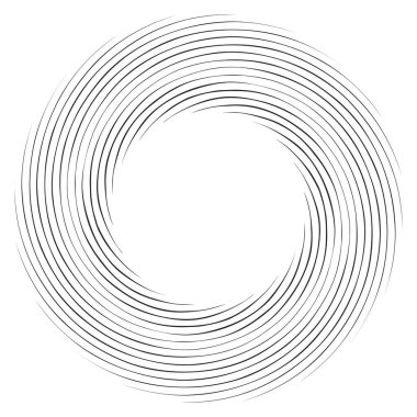 Dalgalı, zikzak çizgili, çapraz çizgili radyal spiral. vektör illüstrasyonu