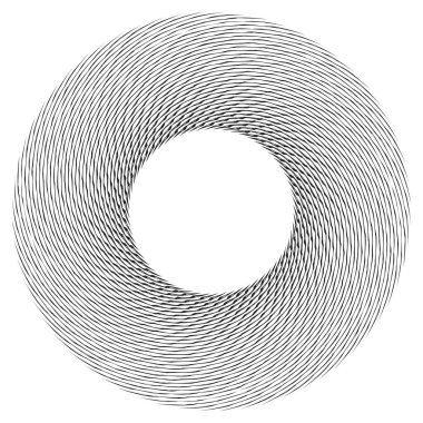 Dalgalı, zikzak çizgili, çapraz çizgili radyal spiral. vektör illüstrasyonu