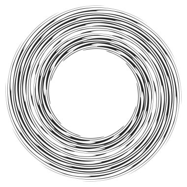 Dalgalı, zikzak çizgili, çapraz çizgili radyal spiral. vektör illüstrasyonu