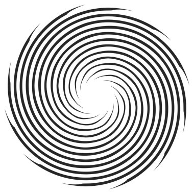 Dalgalı, zikzak çizgili, çapraz çizgili radyal spiral. vektör illüstrasyonu