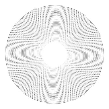 Dalgalı, zikzak çizgili, çapraz çizgili radyal spiral. vektör illüstrasyonu