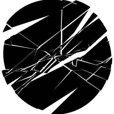 Parçalanmış, kırılmış, geometrik çember kırılmış. Patlama, patlama etkisi. vektör illüstrasyonu