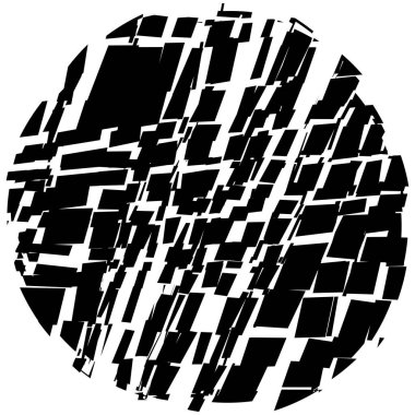 Parçalanmış, kırılmış, geometrik çember kırılmış. Patlama, patlama etkisi. vektör illüstrasyonu