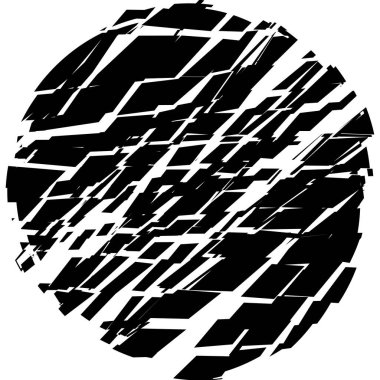 Parçalanmış, kırılmış, geometrik çember kırılmış. Patlama, patlama etkisi. vektör illüstrasyonu