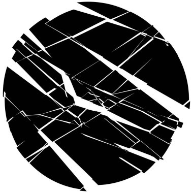 Parçalanmış, kırılmış, geometrik çember kırılmış. Patlama, patlama etkisi. vektör illüstrasyonu