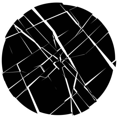 Parçalanmış, kırılmış, geometrik çember kırılmış. Patlama, patlama etkisi. vektör illüstrasyonu