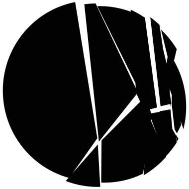 Parçalanmış, kırılmış, geometrik çember kırılmış. Patlama, patlama etkisi. vektör illüstrasyonu