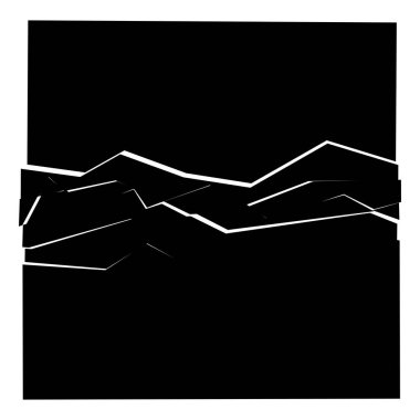 Parçalanmış, kırılmış, geometrik kare kırılmış. Patlama, patlama etkisi. Kırık cam vektör çizimi