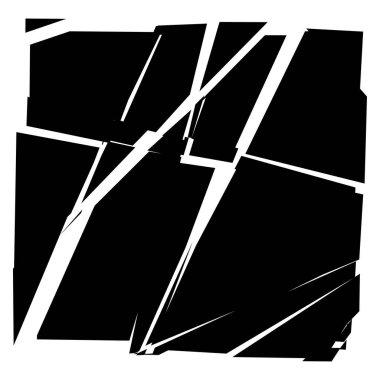 Parçalanmış, kırılmış, geometrik kare kırılmış. Patlama, patlama etkisi. Kırık cam vektör çizimi