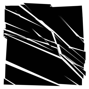 Parçalanmış, kırılmış, geometrik kare kırılmış. Patlama, patlama etkisi. Kırık cam vektör çizimi