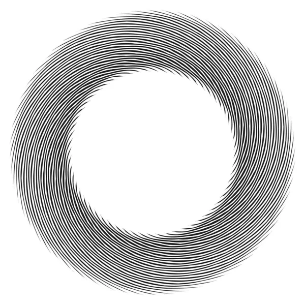 Dalgalı, zikzak çizgili, çapraz çizgili radyal spiral. vektör illüstrasyonu