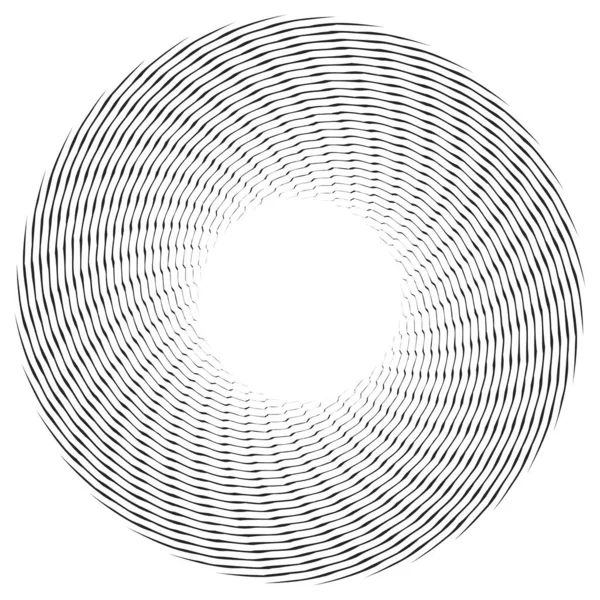 Dalgalı, zikzak çizgili, çapraz çizgili radyal spiral. vektör illüstrasyonu