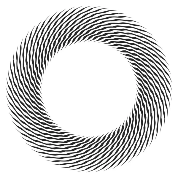 Spirale Radiale Avec Ondulation Zigzag Lignes Croisées Illustration Vectorielle — Image vectorielle