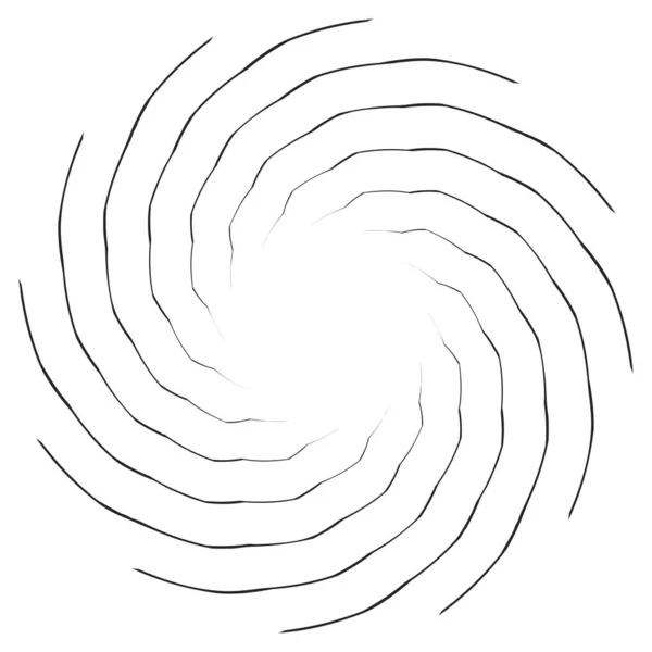 Espiral Radial Con Líneas Onduladas Zigzag Entrecruzadas Ilustración Vectorial — Archivo Imágenes Vectoriales