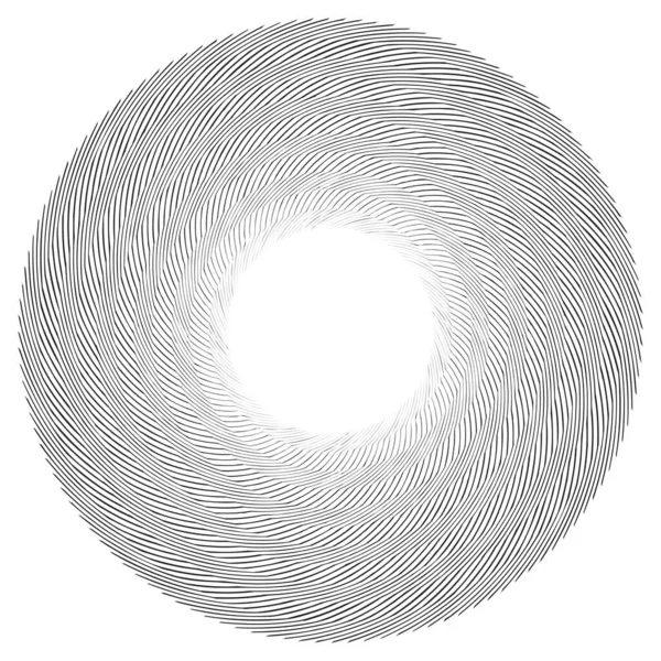 Espiral Radial Con Líneas Onduladas Zigzag Entrecruzadas Ilustración Vectorial — Vector de stock