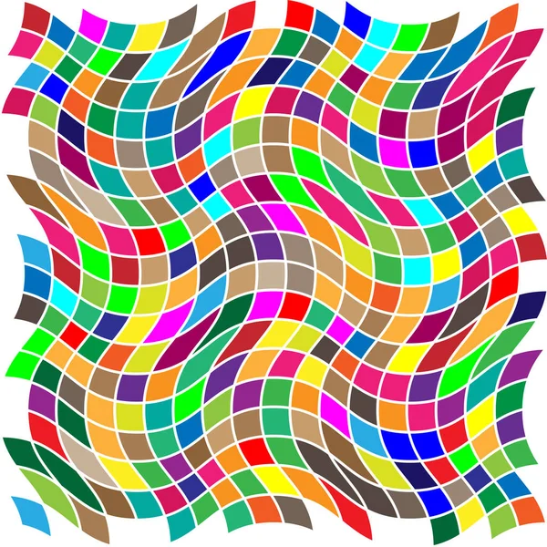 Mozaik Olarak Düzenlenmiş Rastgele Şekiller Tesselleme Şablonu Renkli Canlı Vektör — Stok Vektör