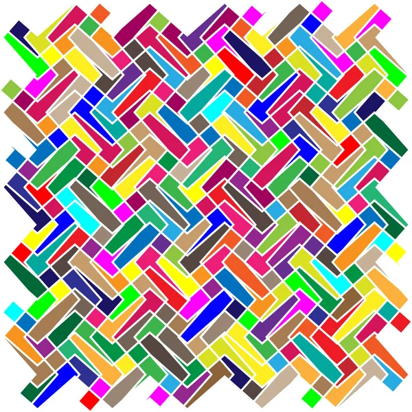 Random Shapes Arranged Mosaic Tessellating Pattern Colorful Vibrant Vector Design — Stock Vector